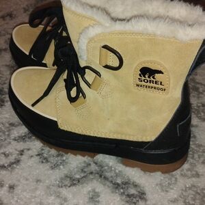 Women's Sorel Waterproof Tan and Black Boots